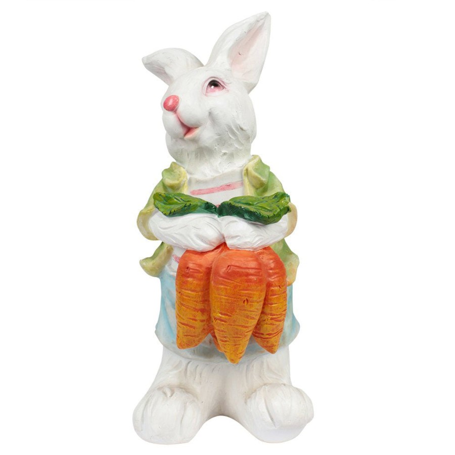 Garden Decor Wonderland Garden Statues | Rabbit With Carrots Statue For Garden Decoration