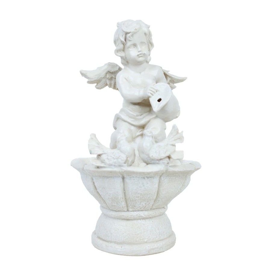 Home Decor Wonderland Fountains | Angels Water Fountain With Two Birds For Home And Garden Decoration