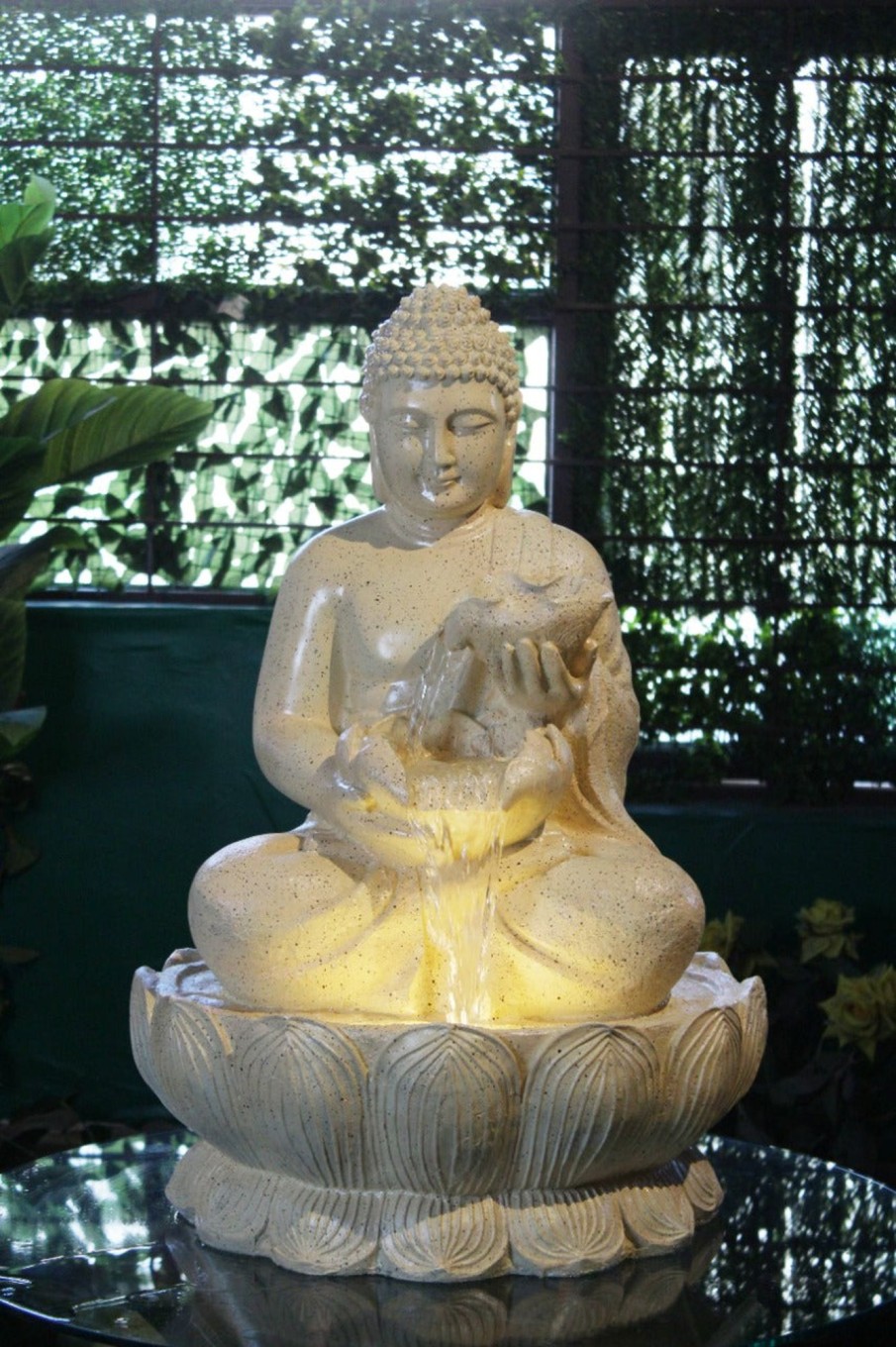 Home Decor Wonderland Garden Arts and Craft Fountains | Big Size Fiber Buddha Fountain