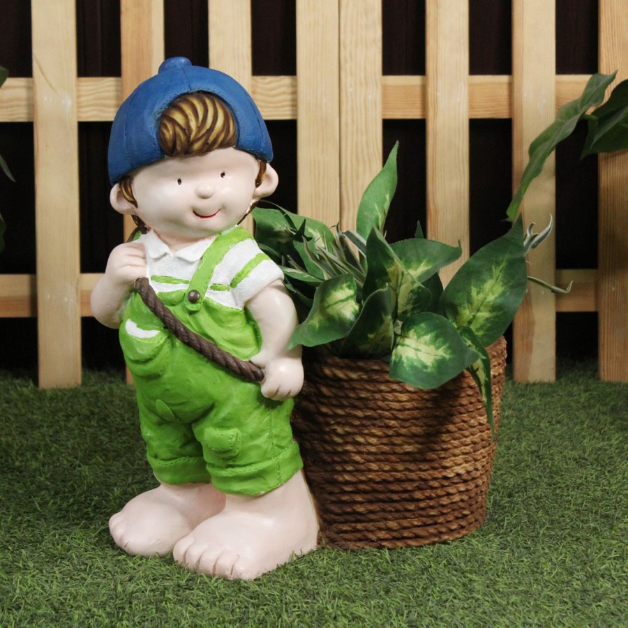 Garden Planters Wonderland | Boy With Cap And Big Pot Planter