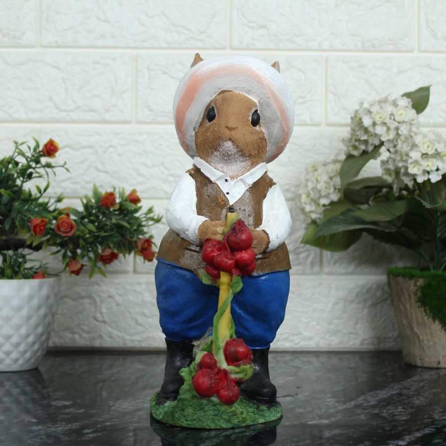 Garden Decor Wonderland Garden Statues | Rabbit With Tomatos Garden Statue