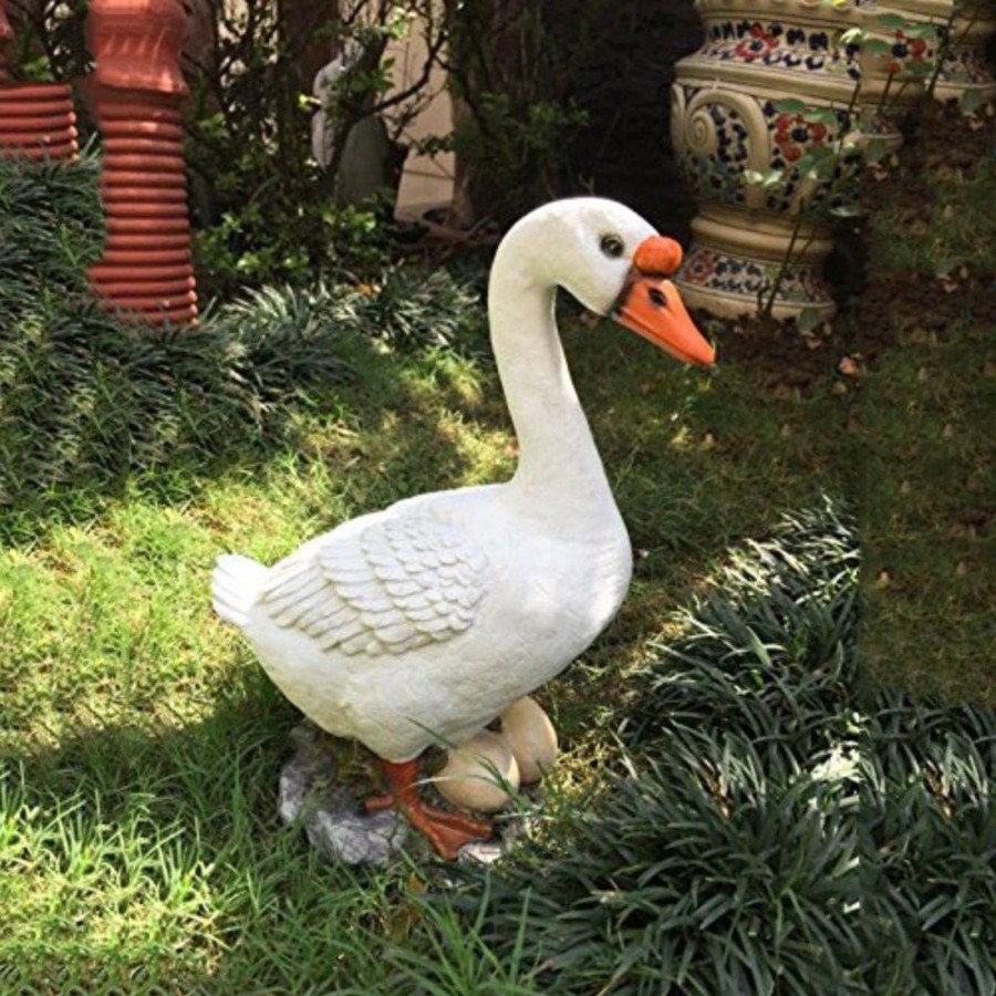 Garden Decor Wonderland Garden Statues | Duck With Eggs Statue For Balcony And Garden Decoration