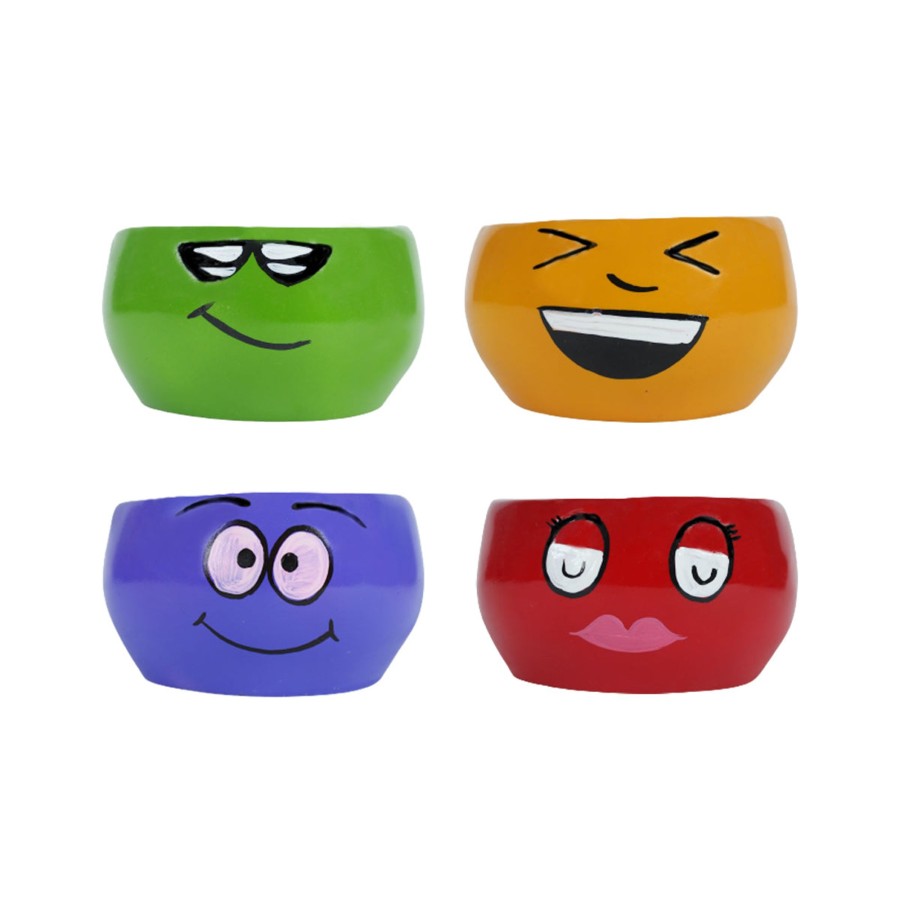 Garden Planters Wonderland | (Set Of 5) Small Smiley Pots