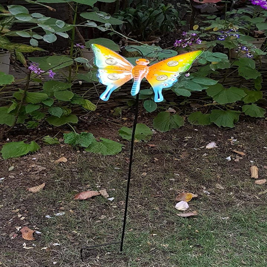 Garden Decor Wonderland Garden Stickes | Butterfly Metal Stick For Garden Decoration (Yellow)