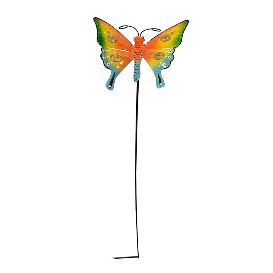 Garden Decor Wonderland Garden Stickes | Butterfly Metal Stick For Garden Decoration (Yellow)