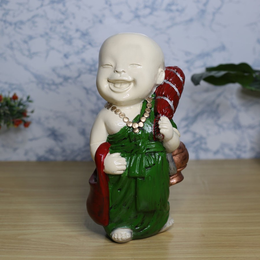 Garden Decor Wonderland Garden Statues | Big Monk Statue For Home And Garden Decoration (Red)