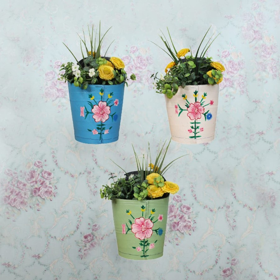 Garden Planters Wonderland | (Set Of 3) Hanging Leather Pots For Home And Garden Decoration