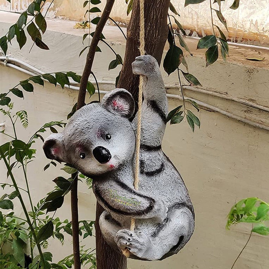 Garden Decor Wonderland Garden Statues | Koala On Rope Statue For Garden Decoration