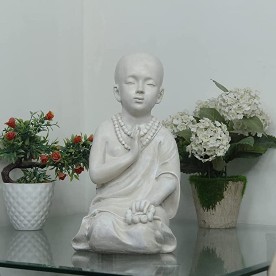 Garden Decor Wonderland Buddha And Monk Statue | Mala Monk 3 Garden Statue