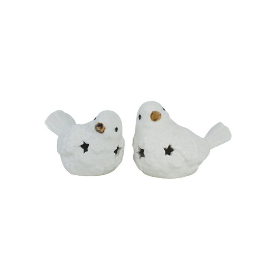 Home Decor Wonderland Animal And Bird Figurine | Set Of 2 : Ceramic Birds Figurine Decoration, Home Decor - White