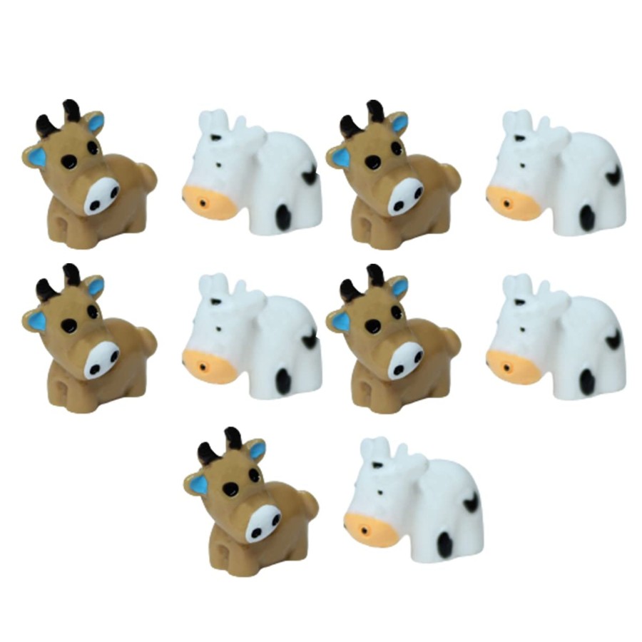 Miniature Fairy Garden Wonderland Garden Arts and Craft | (Set Of 10) Brown Cow Miniature Fairy Garden Toys, Miniature Garden Decorations