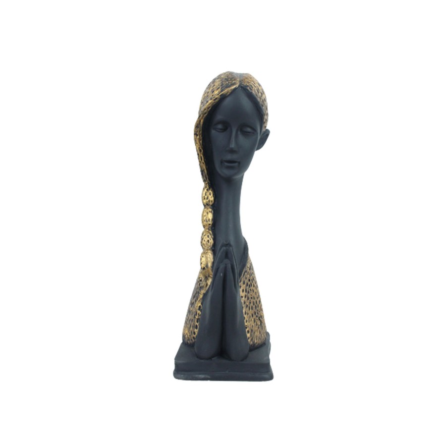 Home Decor Wonderland Table Top Decor | Namaste Girl Statue For Home And Golden Decoration