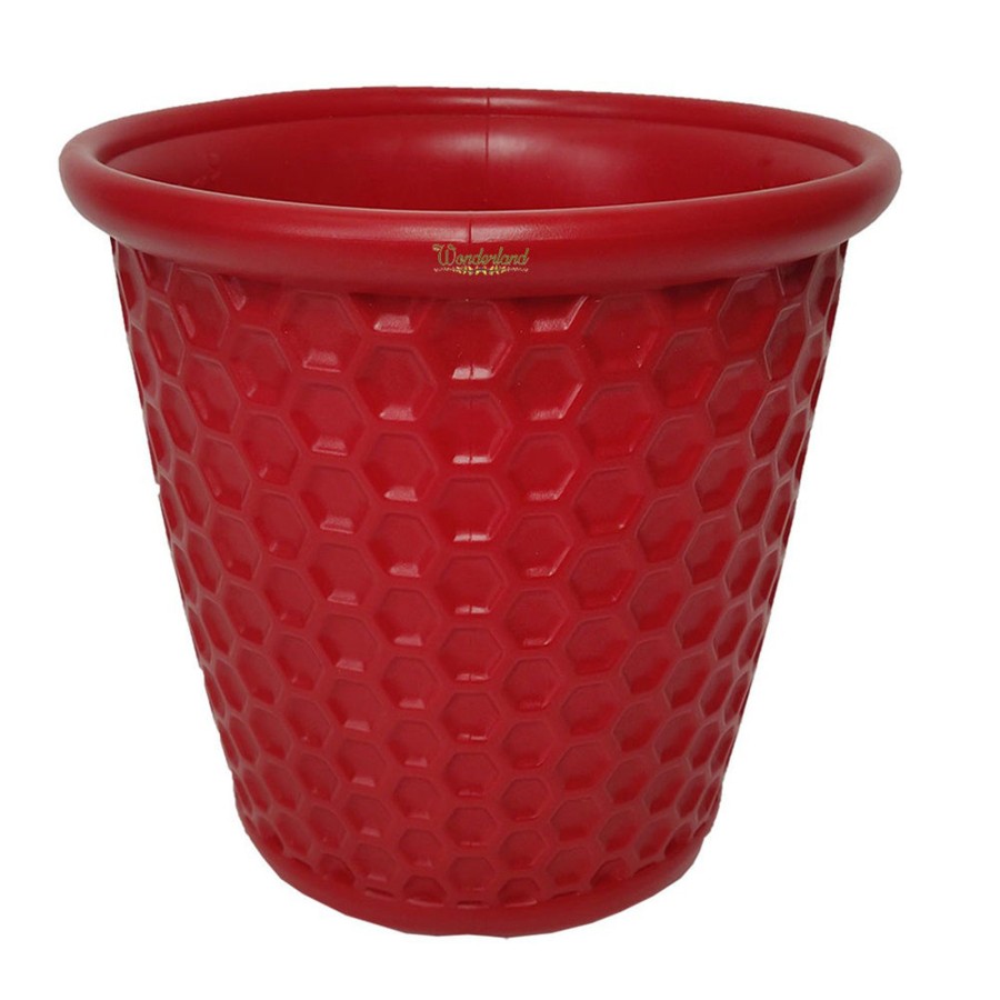 Garden Planters Wonderland | Single : Red Honeycomb 12 Inches Pp/ Pvc / High Quality Plastic Planter