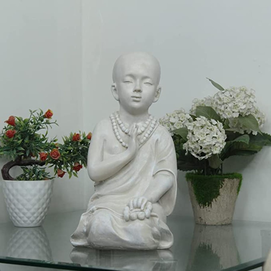 Home Decor Wonderland Table Top Decor | Mala Monk 3 Garden Statue