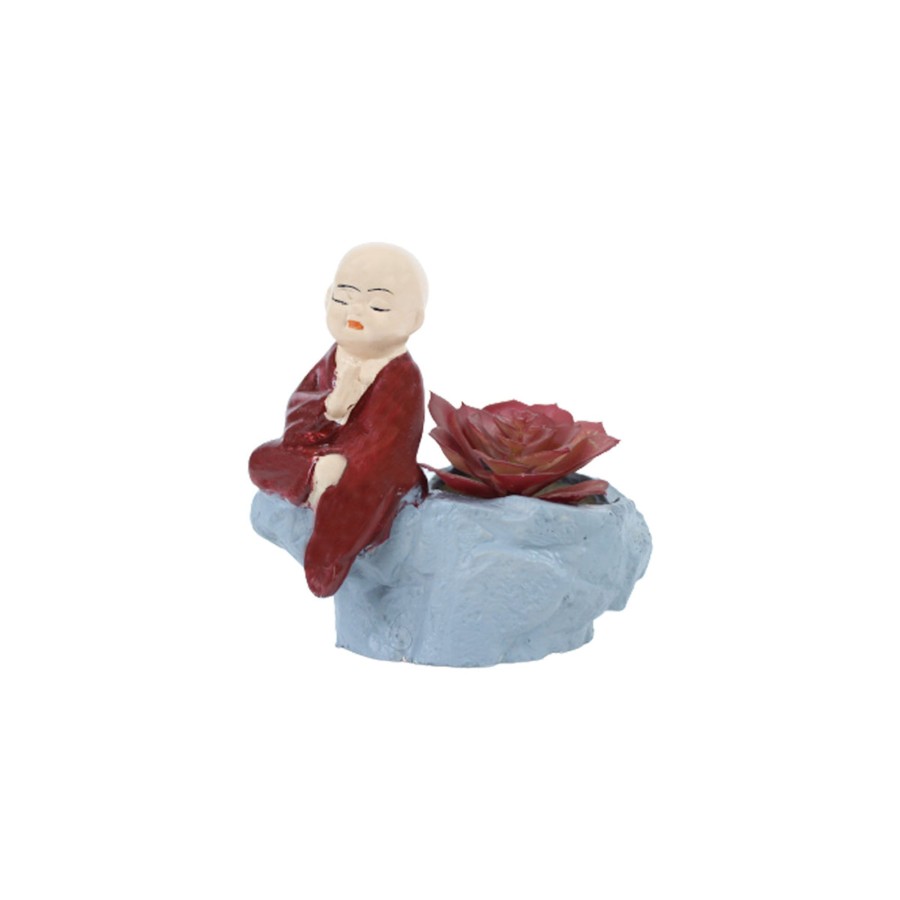 Garden Planters Wonderland | Wonderland Polyresin Red Monk Planter ( Garden Pots And Planters)